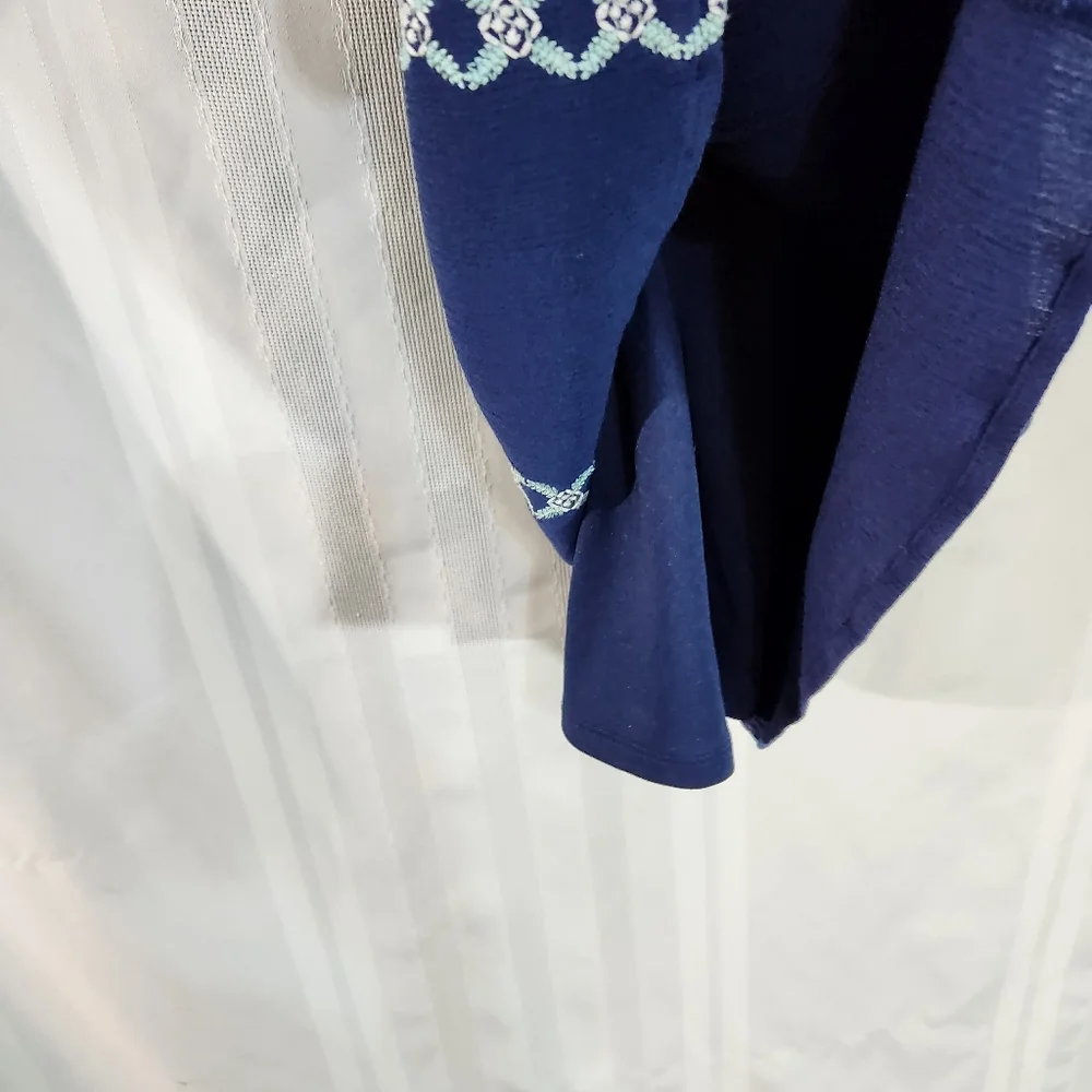 AS U WISH EMBROIDERY SLEEVELESS NAVYBLUE DRESS SIZE LARGE